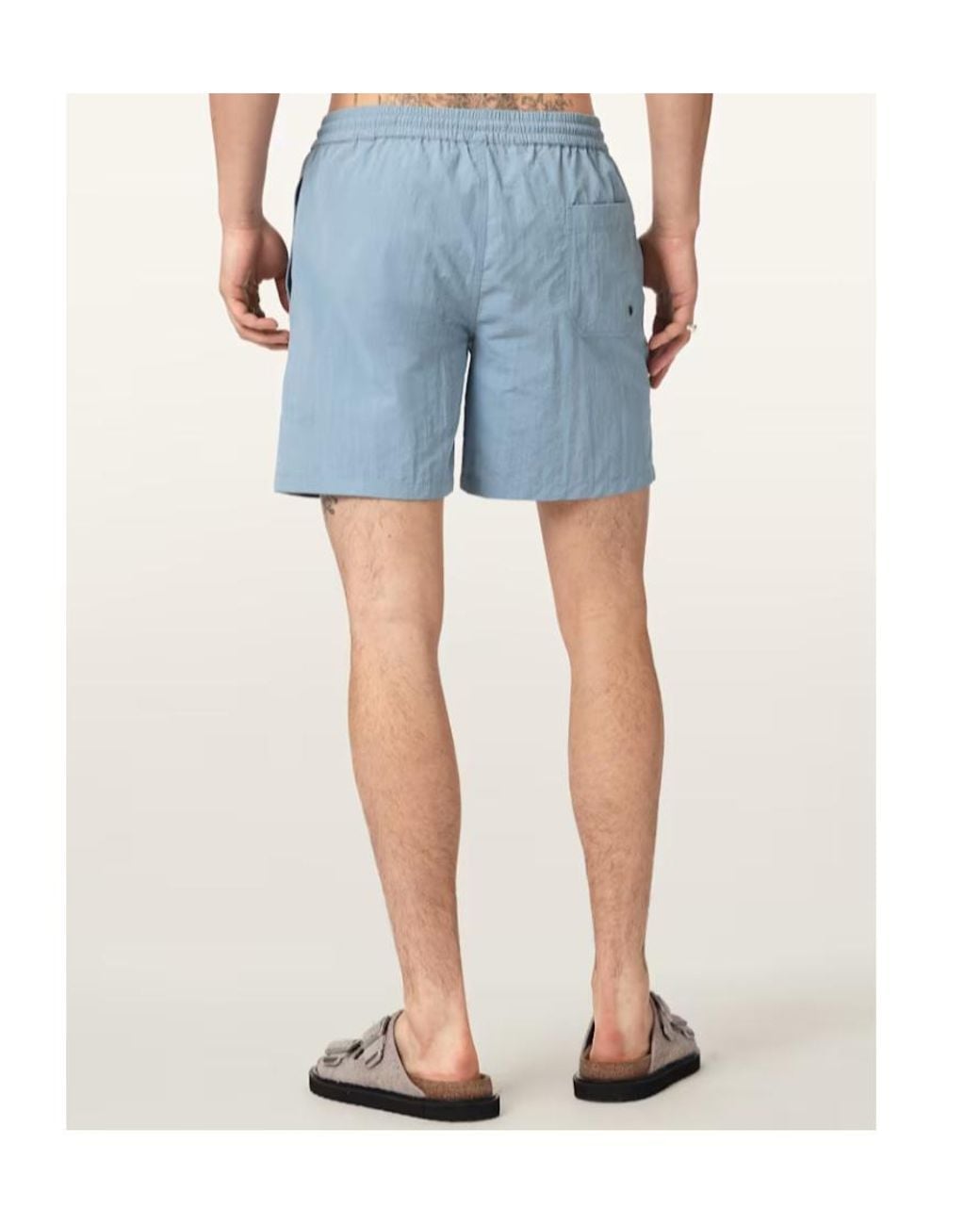 AllSaints Blue Underground Slim Fit Swim Shorts for men