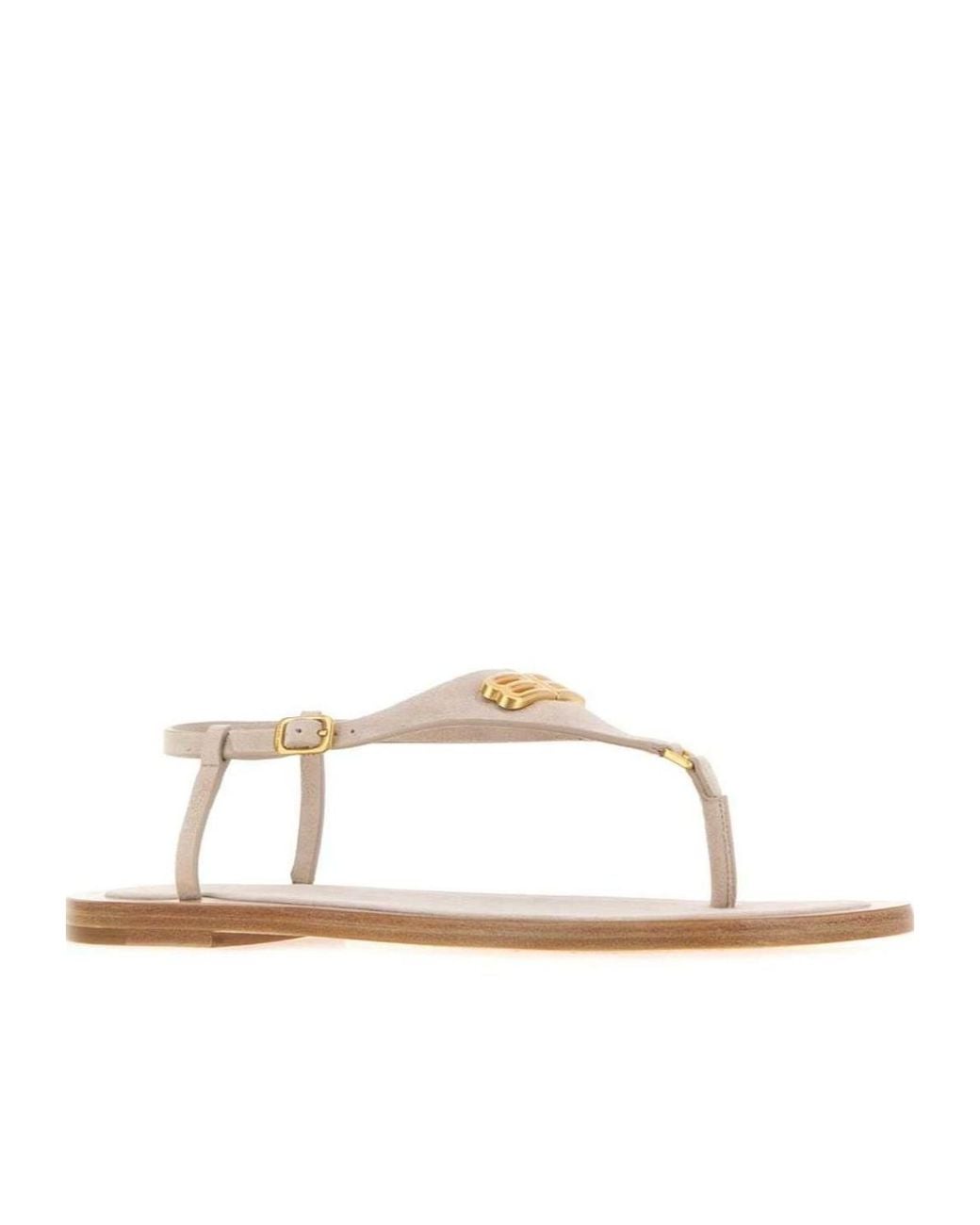 Balenciaga White Riva Thong Flats
