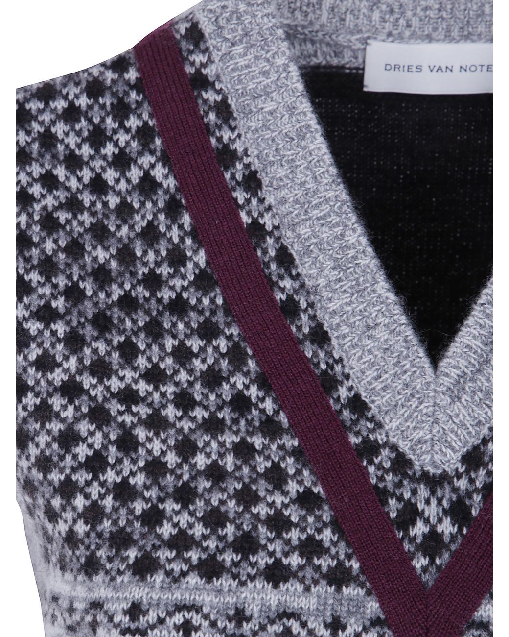 Dries Van Noten Blue Fitted Cashmere Top