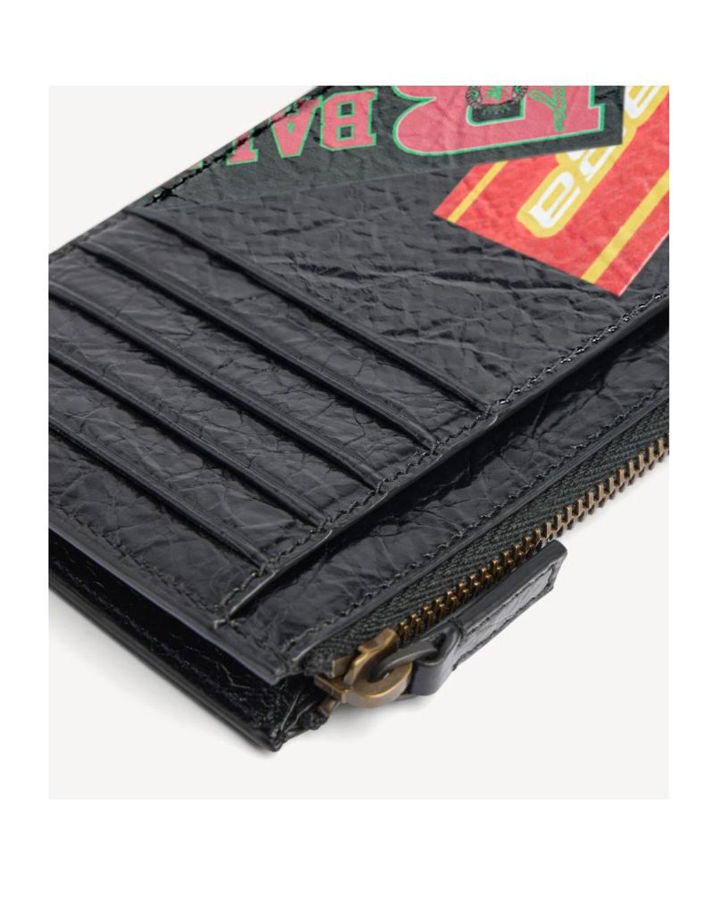 Balenciaga White Logo Printed Zip Pouch Wallet for men