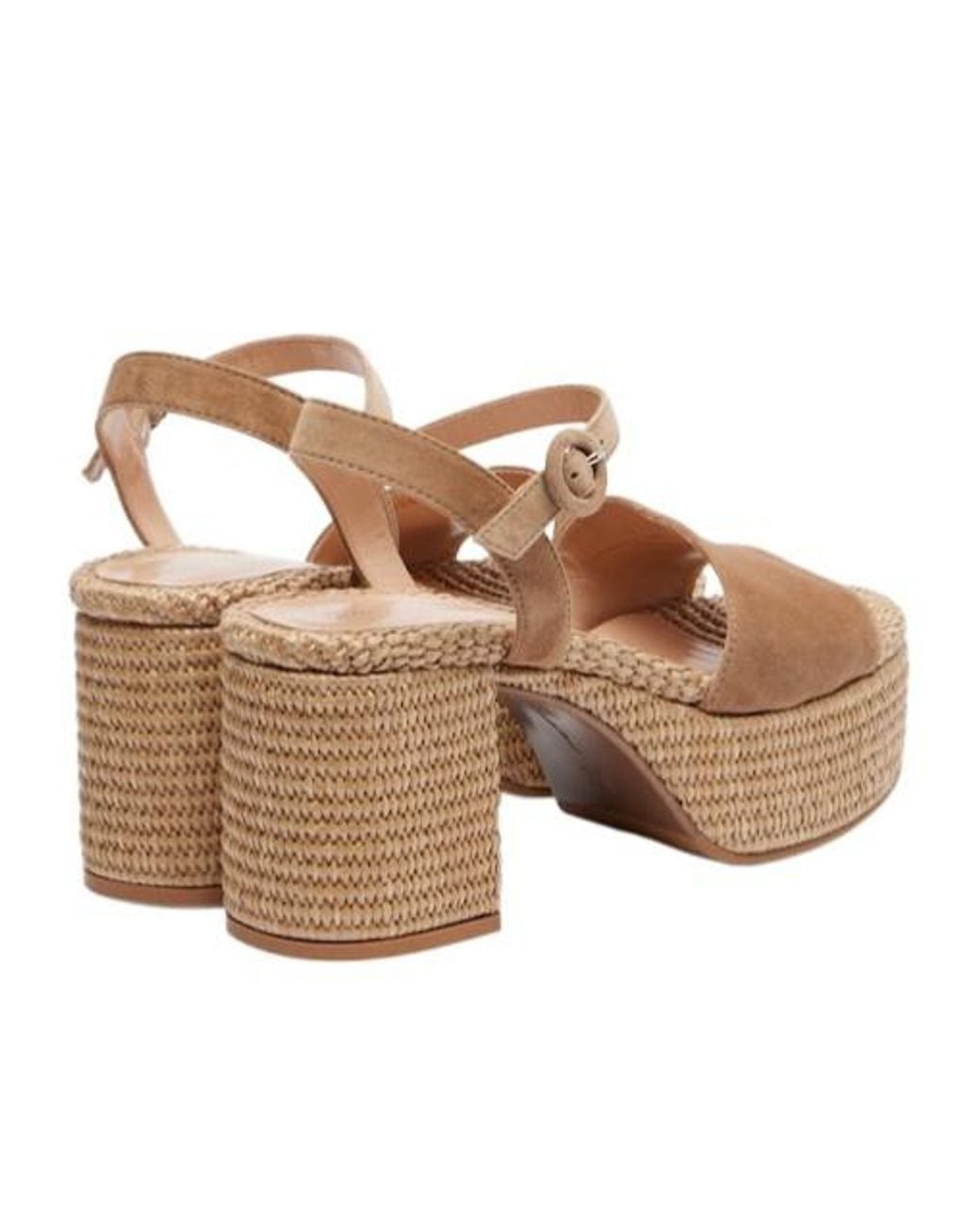 Gianvito Rossi Natural Suede Espadrille Wedges