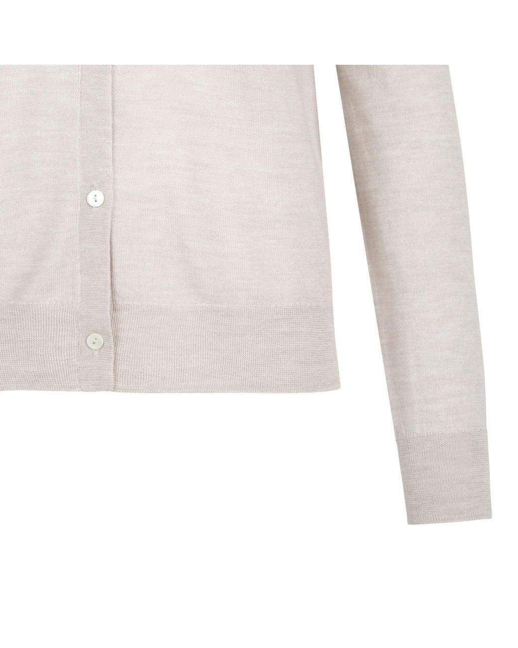 P.A.R.O.S.H. White Buttoned Patch-Pocket Cardigan