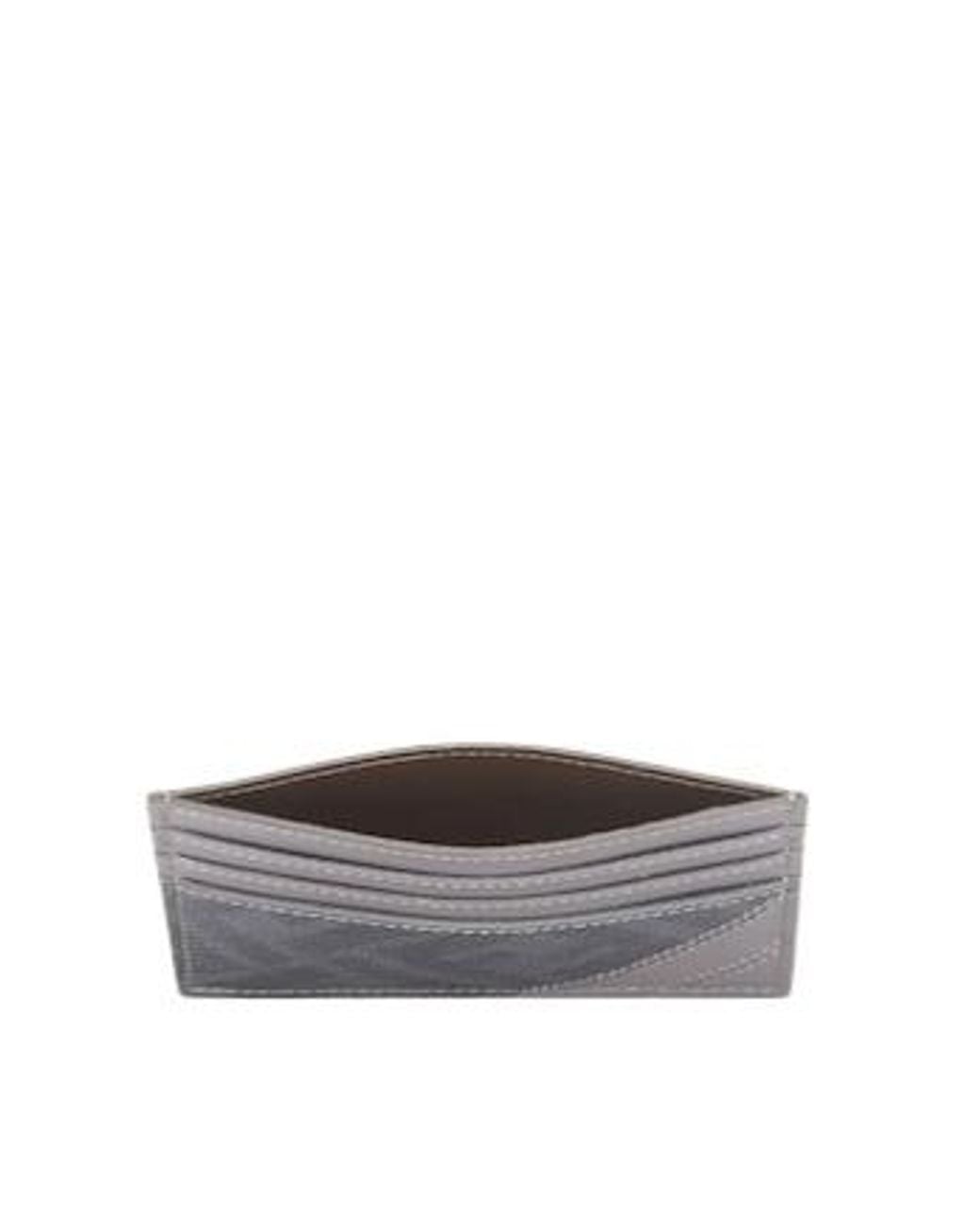 Fendi Gray Diagonal Ff Printed Card Holder for men