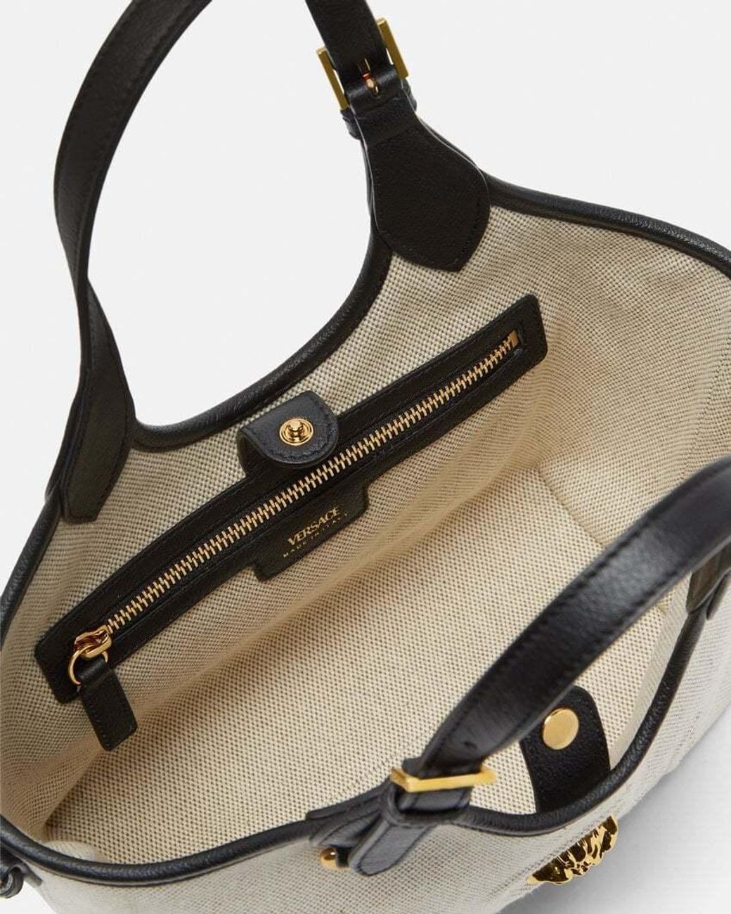 Versace White La Medusa Mini Tote Bag