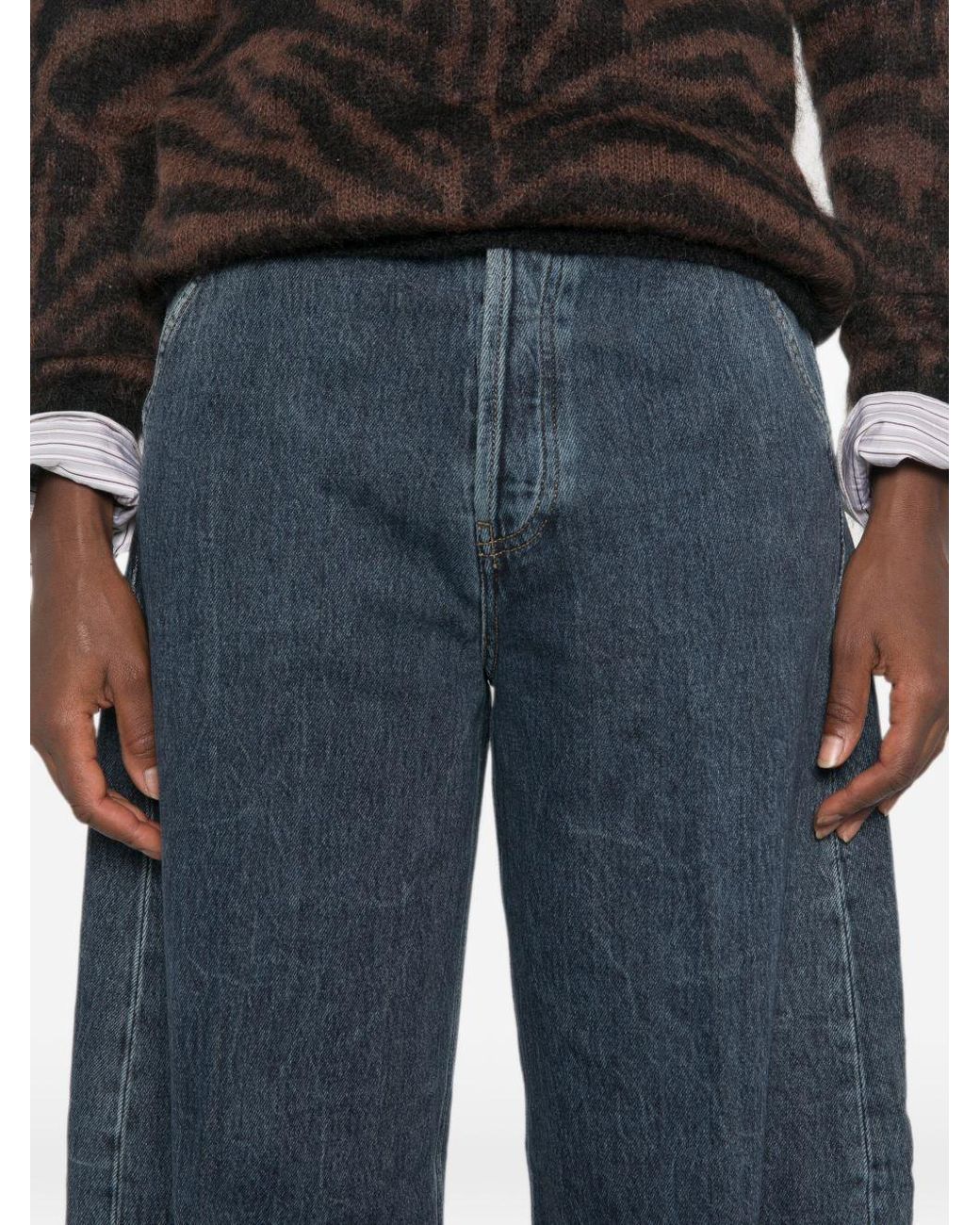 Dondup Blue Alek Wide-Leg Jeans
