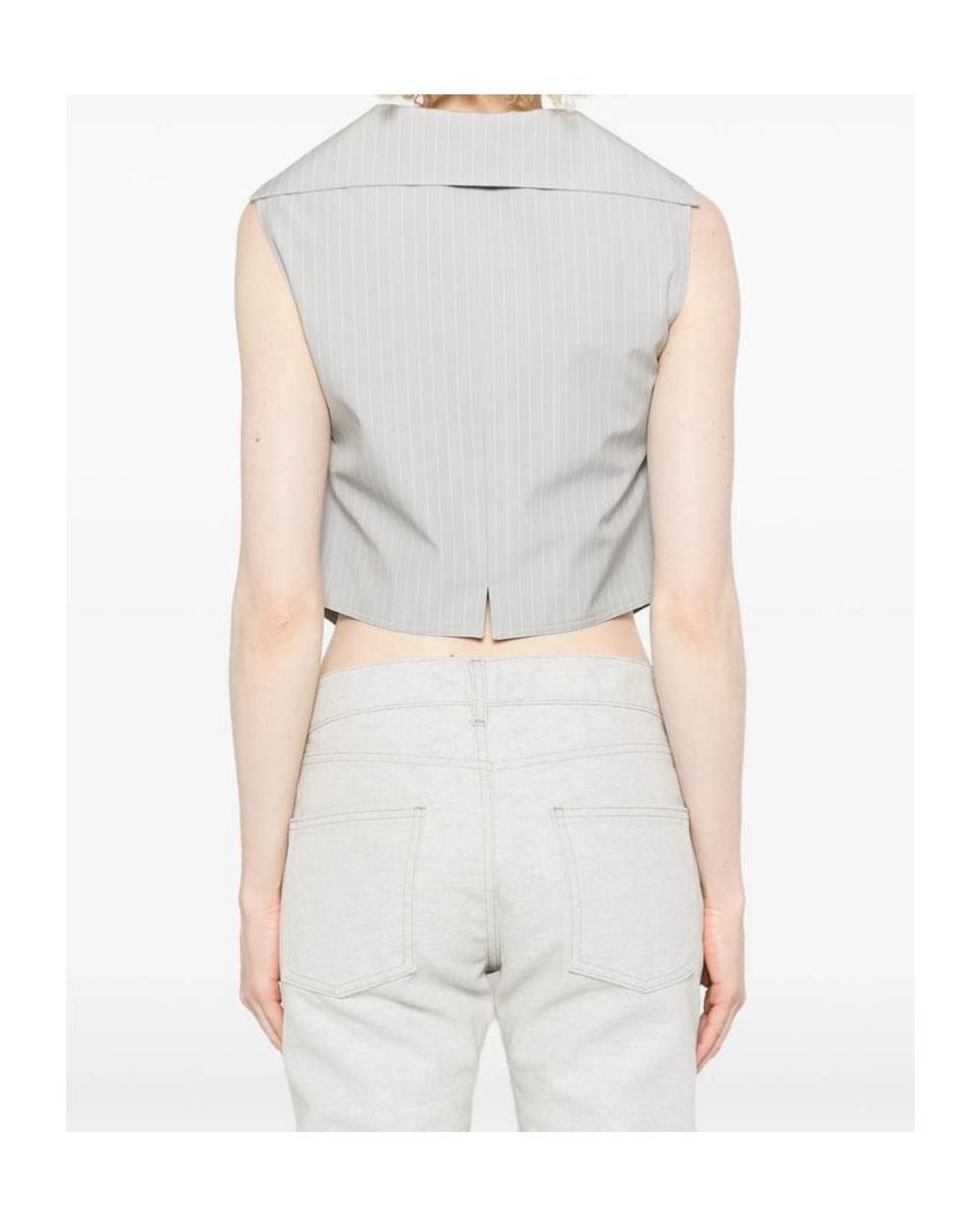 Vivienne Westwood Gray Meryl Pinstripe Buttoned Sleeveless Waiscoat