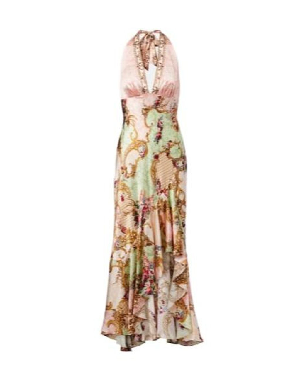 Camilla Metallic Queens Quarters Silk Maxi Dress