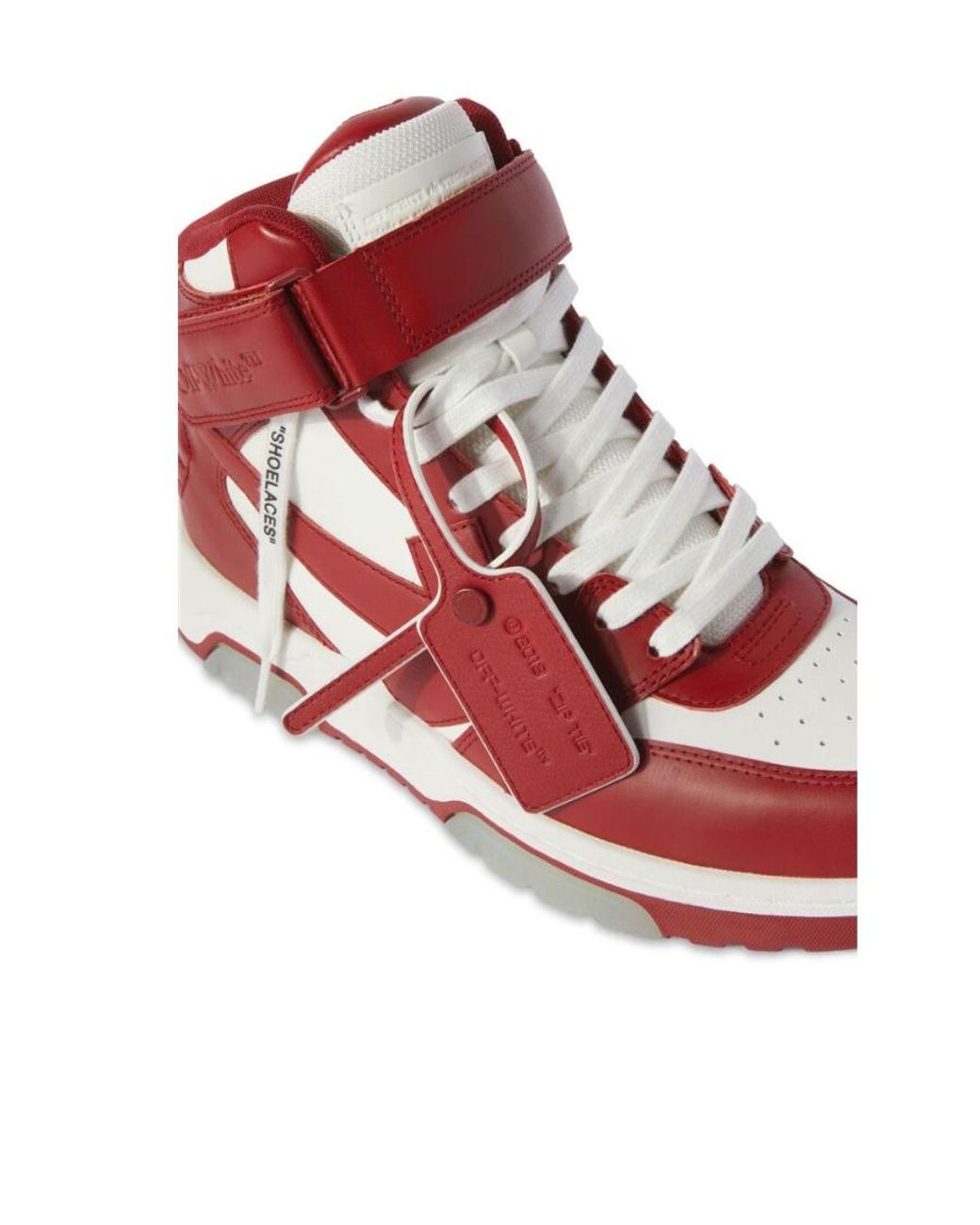 Off-White c/o Virgil Abloh Red Out Of Office Mid-Top Sneakers for men