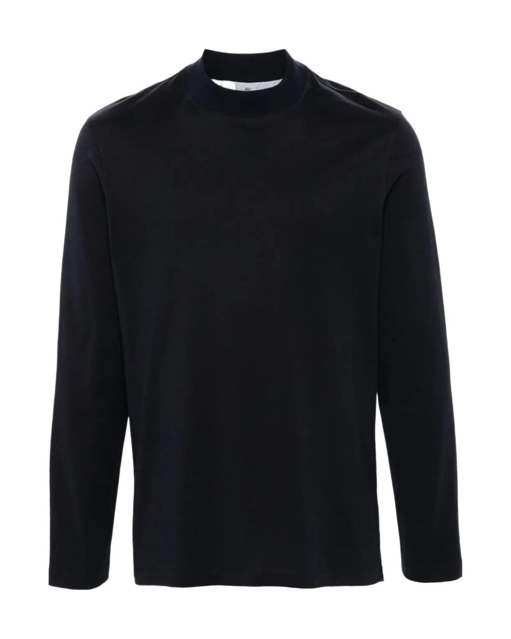Brunello Cucinelli Blue Crewneck Straight Hem T-Shirt for men