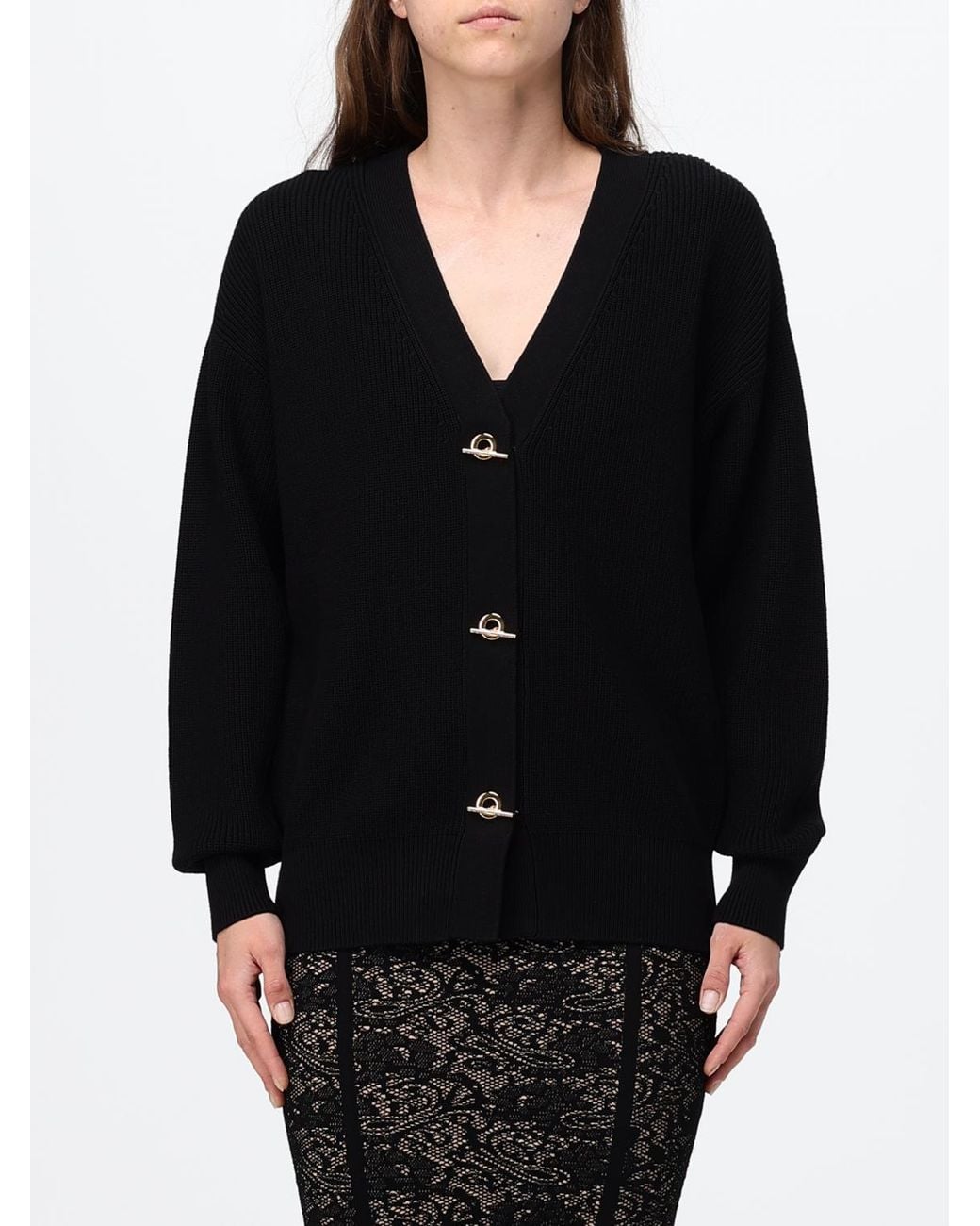 Elisabetta Franchi Blue V-Neck Knitted Cardigan
