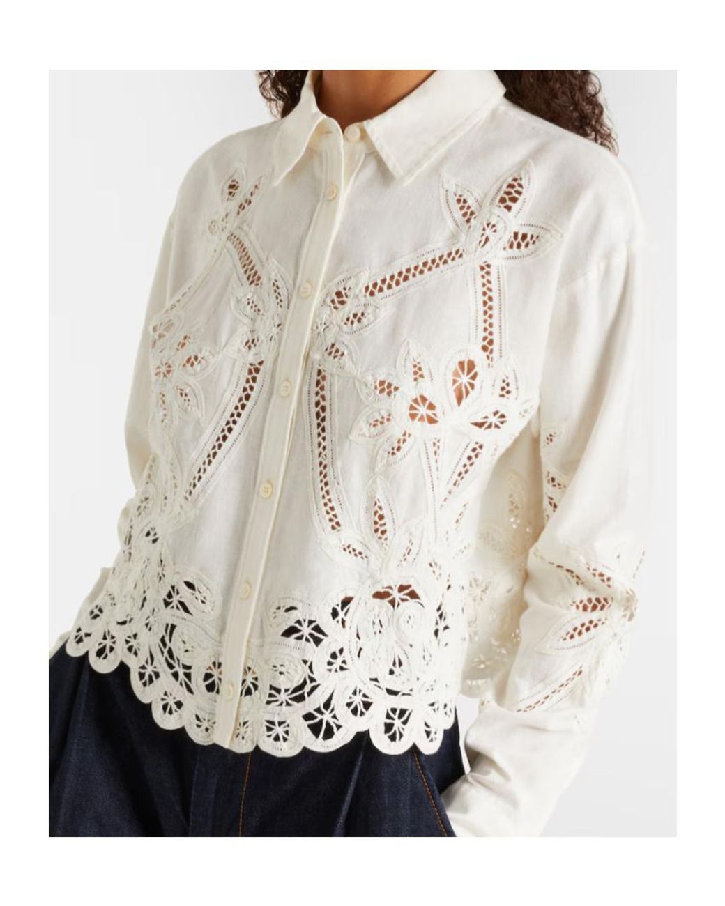 Veronica Beard White Long-Sleeved Shirt