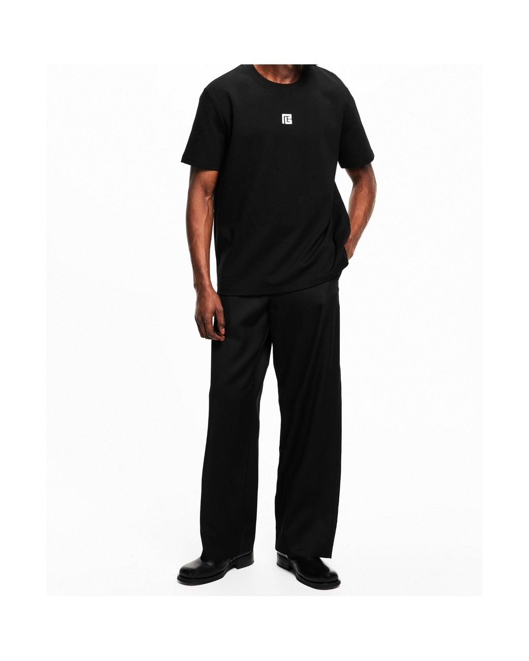 Balmain Black Logo Short-Sleeved T-Shirt for men