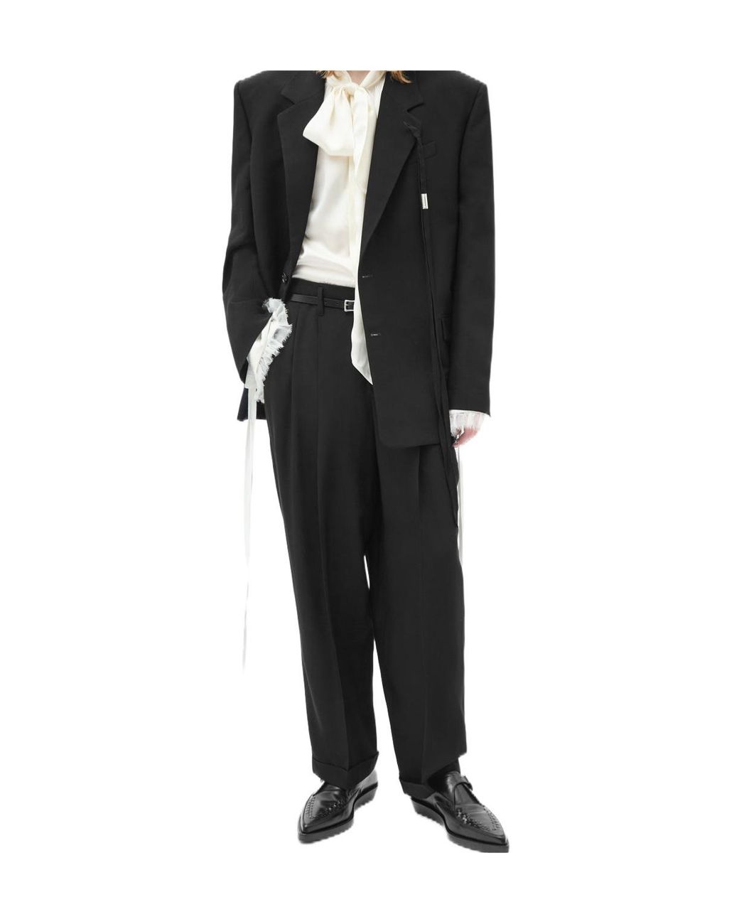 Ann Demeulemeester Black Agdar Pleated Tapered Trousers for men