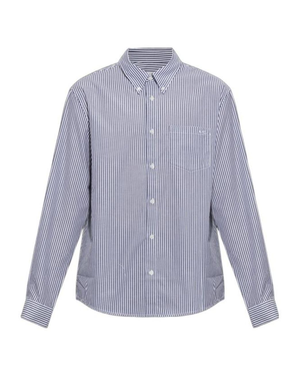 A.P.C. Purple Cohsd Striped Shirt for men