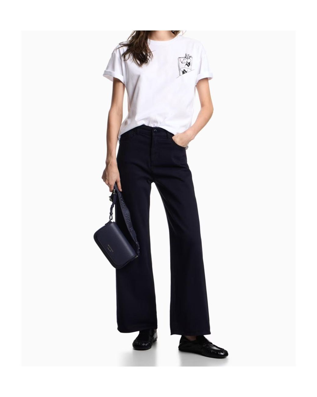 Emporio Armani White Graphic-Print T-Shirt