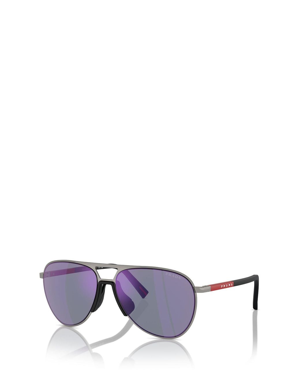 Prada Linea Rossa Purple Prada Eyewear Aviator Sunglasses for men