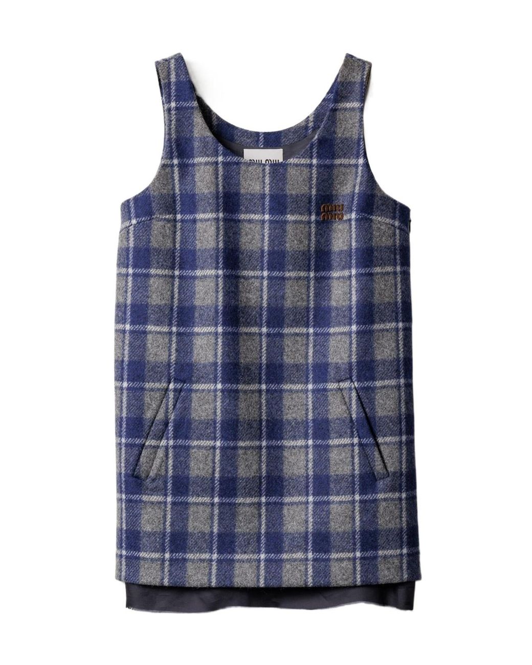 Miu Miu Blue Plaid Mini Dress