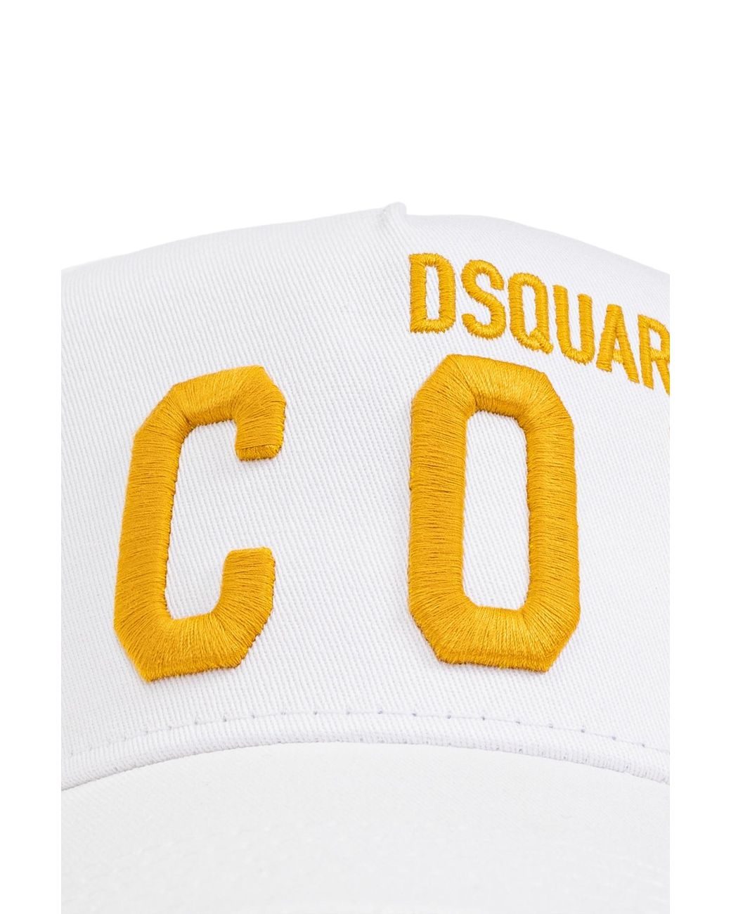 DSquared² White Icon Logo Embroidered Distressed Baseball Cap for men