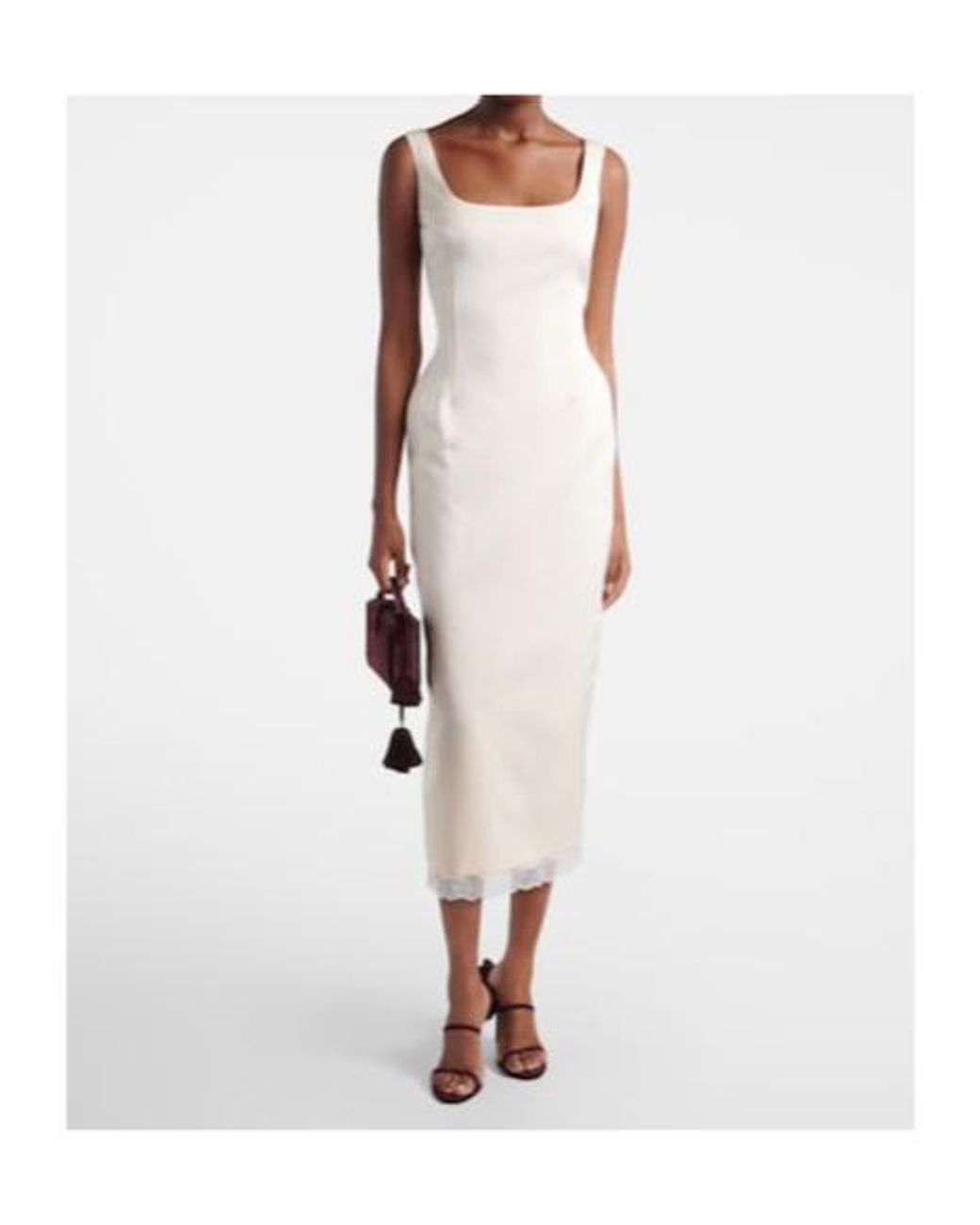 Magda Butrym White Lace-Trimmed Cotton And Silk Midi Dress