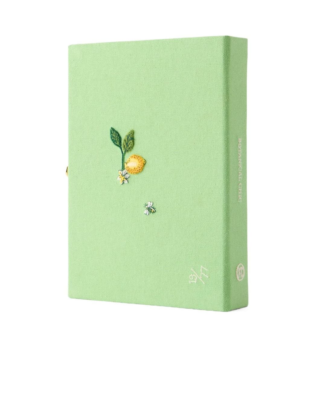 Olympia Le-Tan Green Appliquéd Embroidered Canvas Clutch