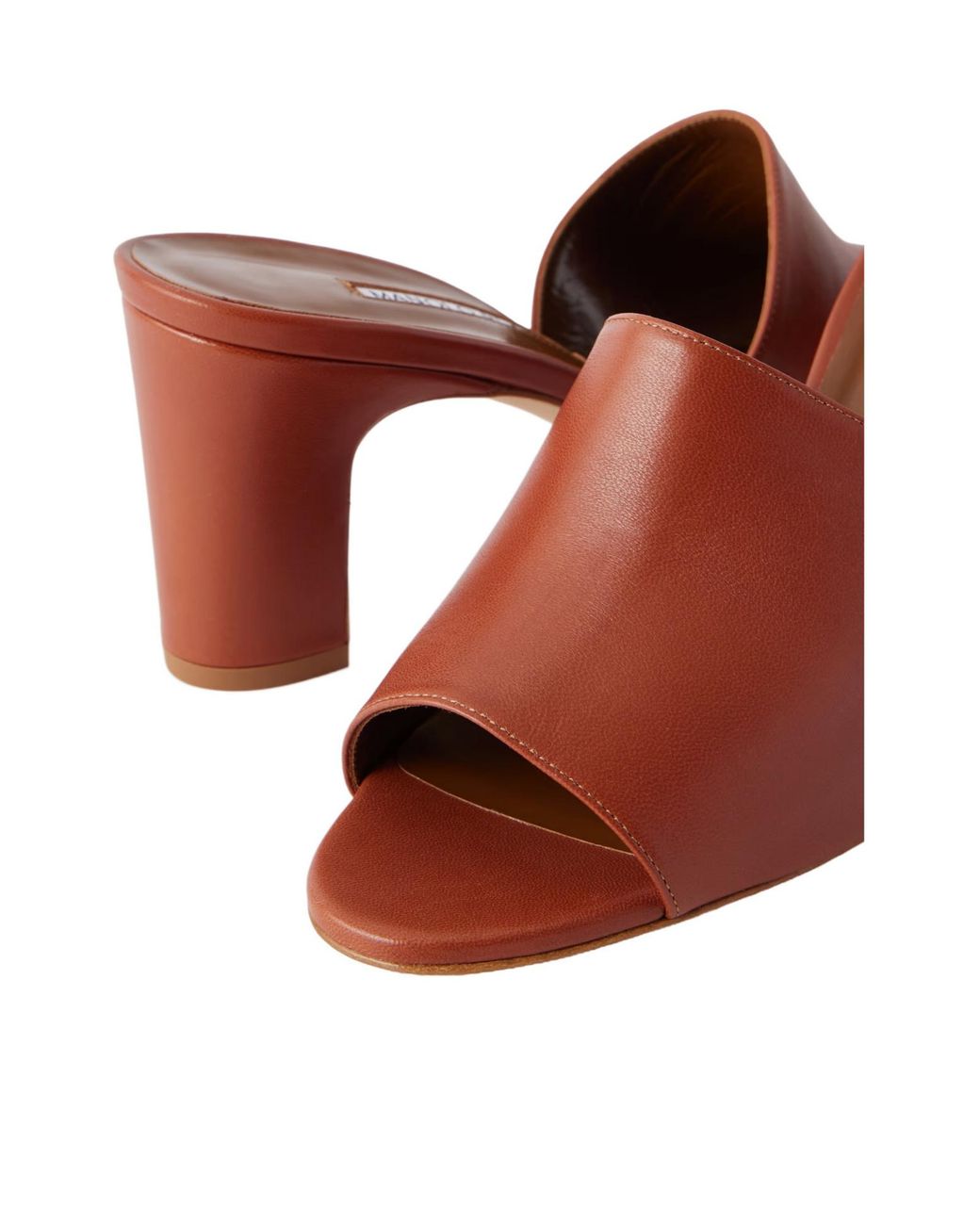 Manolo Blahnik Brown Leather Mules