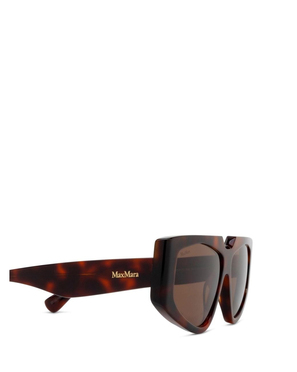 Max Mara Brown Geometric Frame Sunglasses