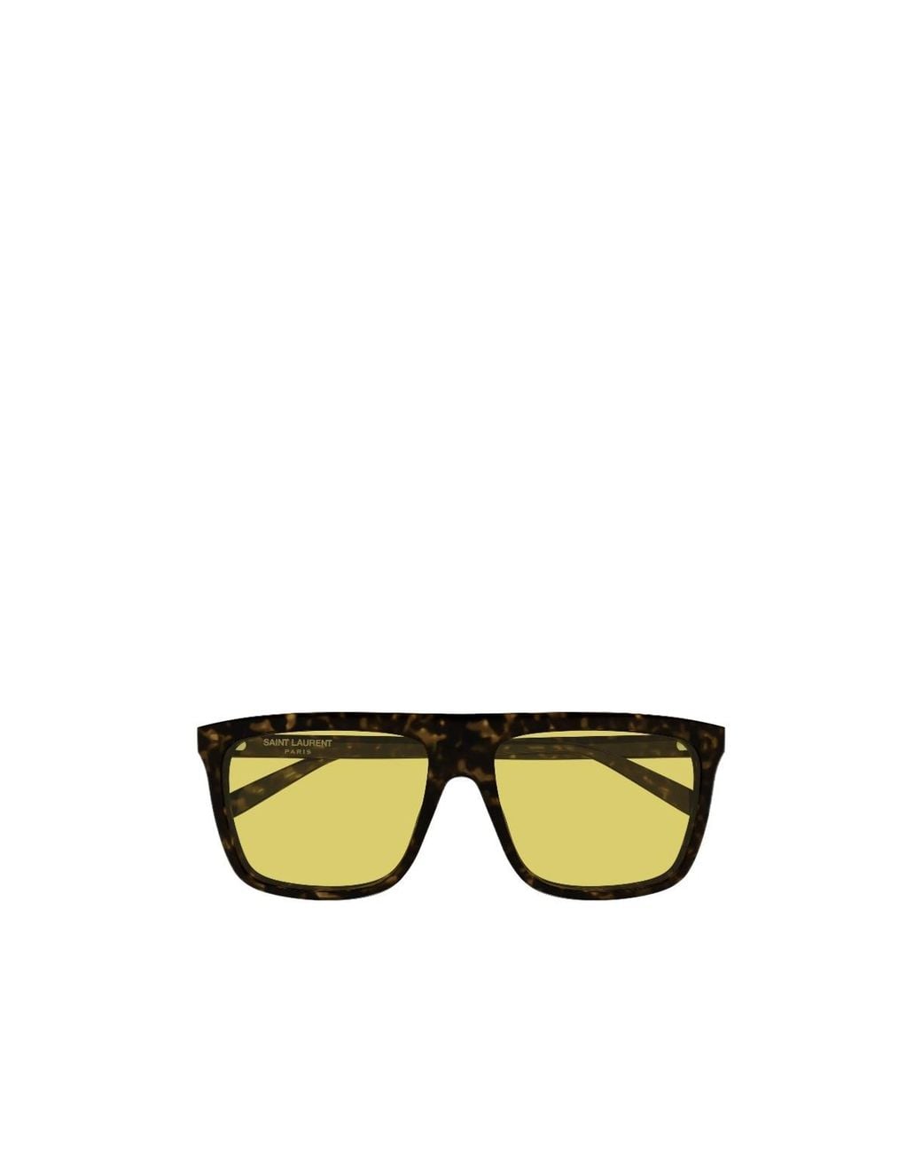 Saint Laurent Yellow Eyewear Rectangular Frame Sunglasses for men
