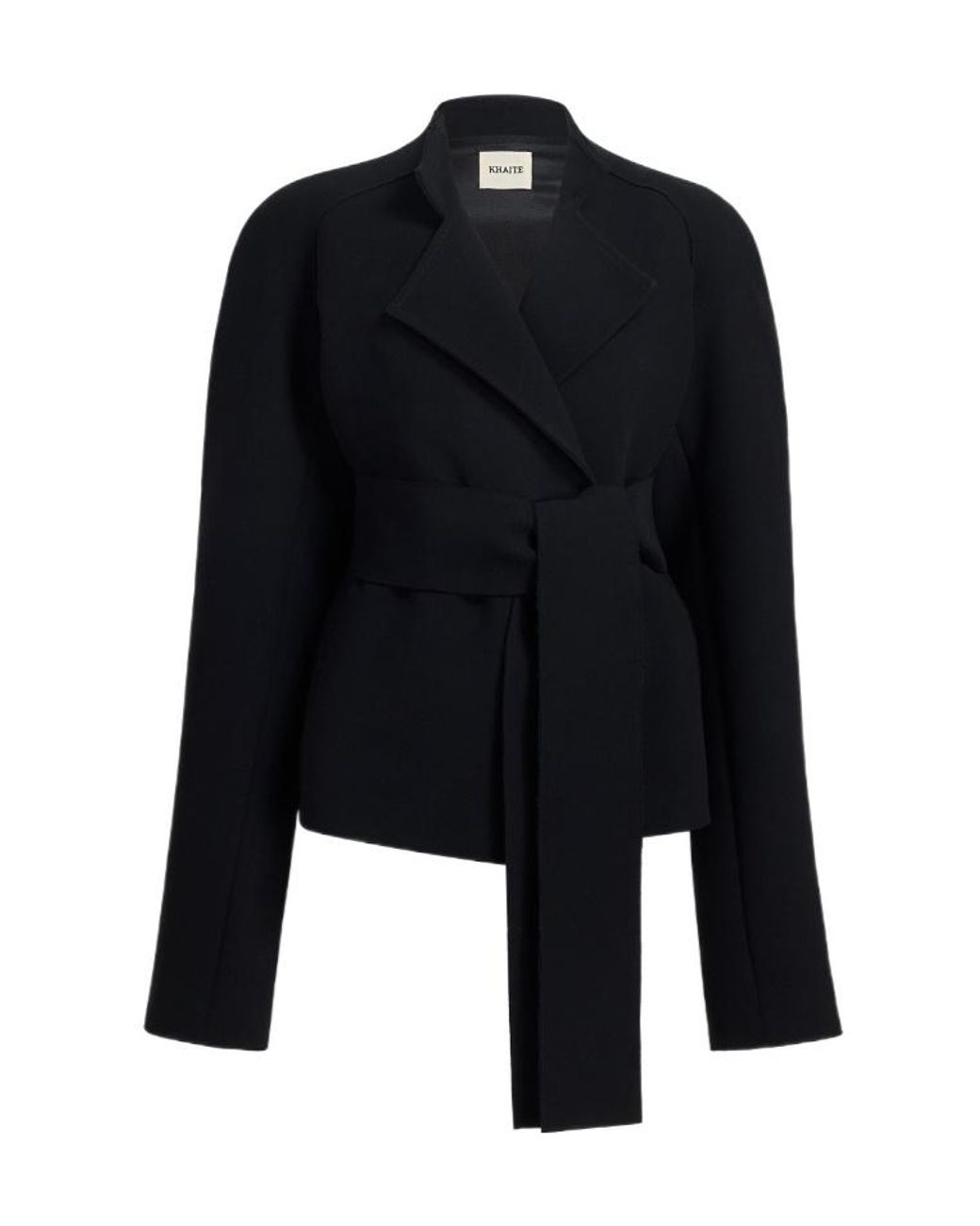 Khaite Black Edith Long-Sleeved Belted Jacket