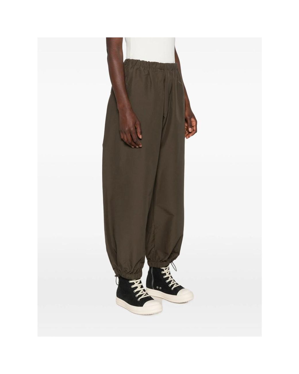 Entire studios Green Elasticated-Cuff Wide Trousers for men