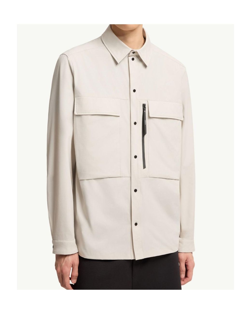 Moncler White Logo Patch Utility Pocket Jacket for men
