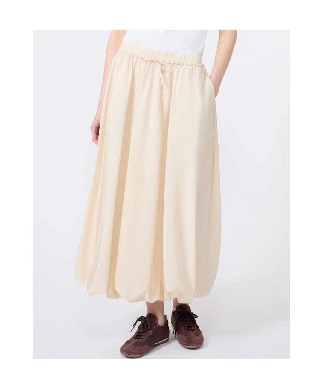 Weekend by Maxmara White Wkdciurma Elasticated Wide Skirt