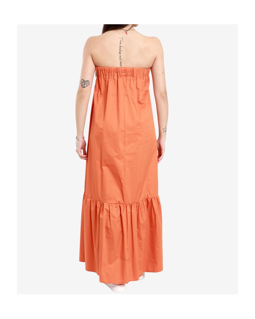 Kaos Orange Tube Top Dress