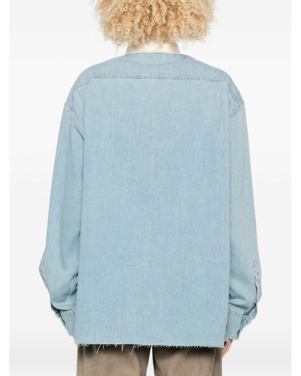 Miu Miu Blue Oversized Denim Shirt