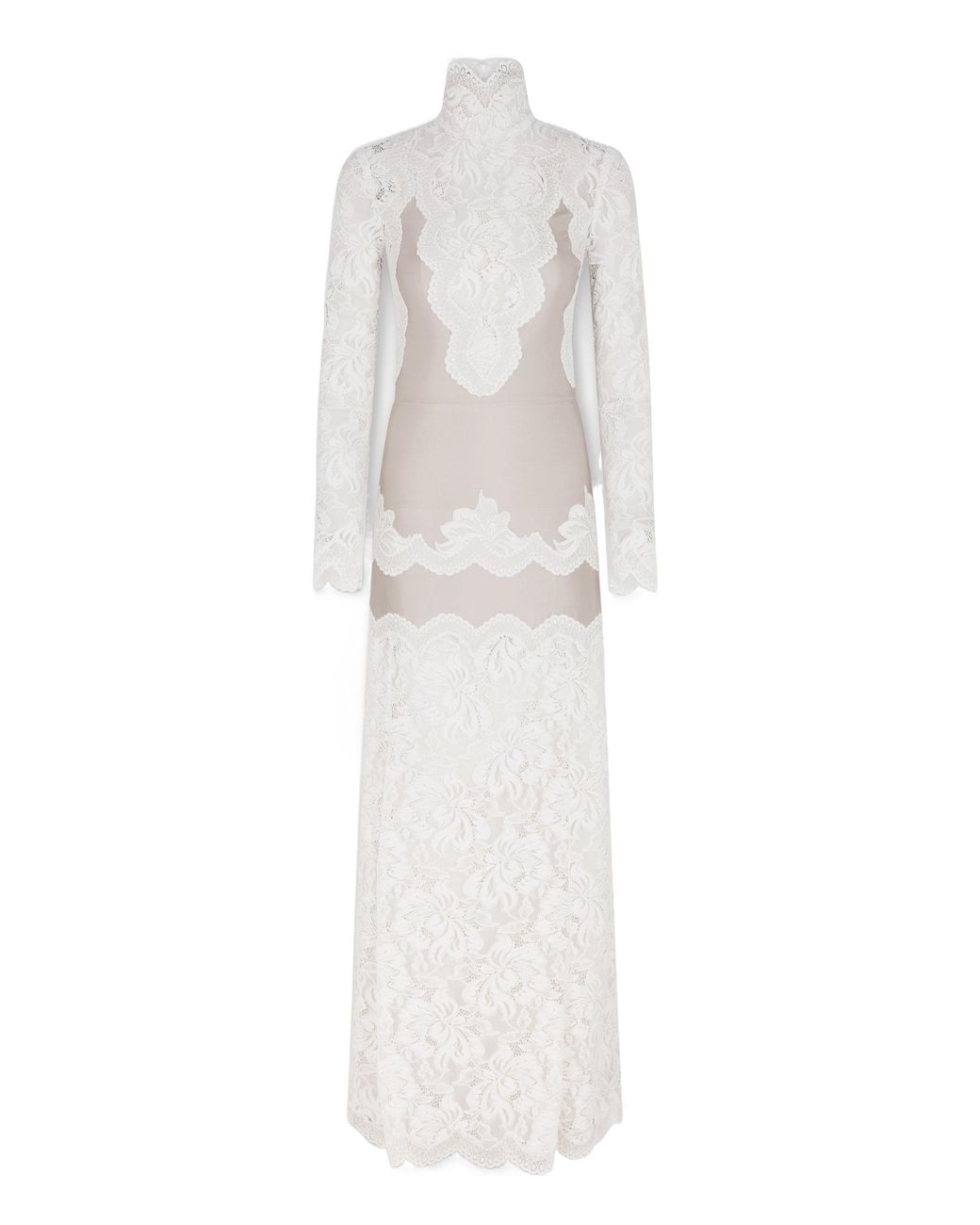 Rabanne White Laced Jersey Long Dress