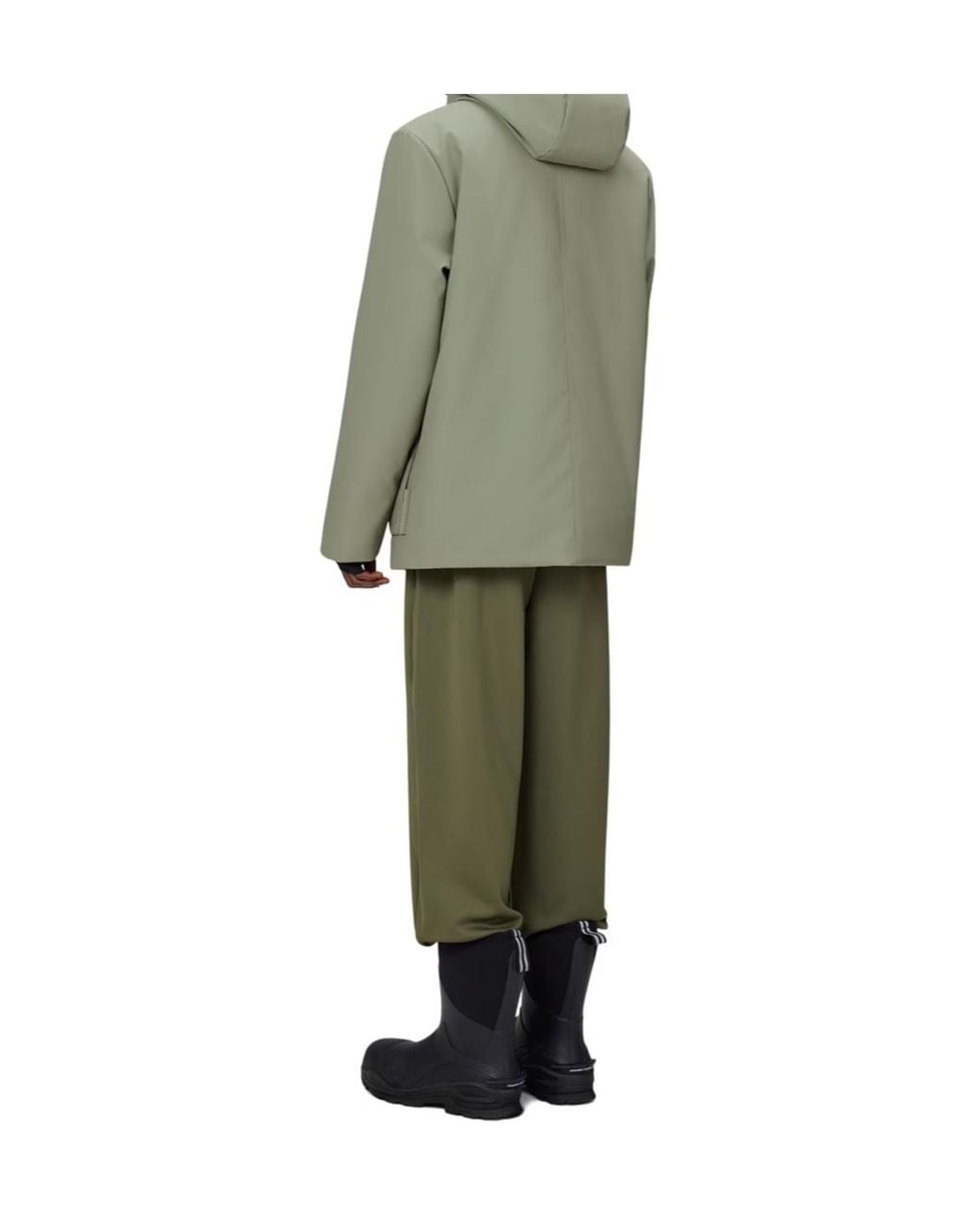 Rains Green Long-Sleeved Snap-Button Casual Jacket for men