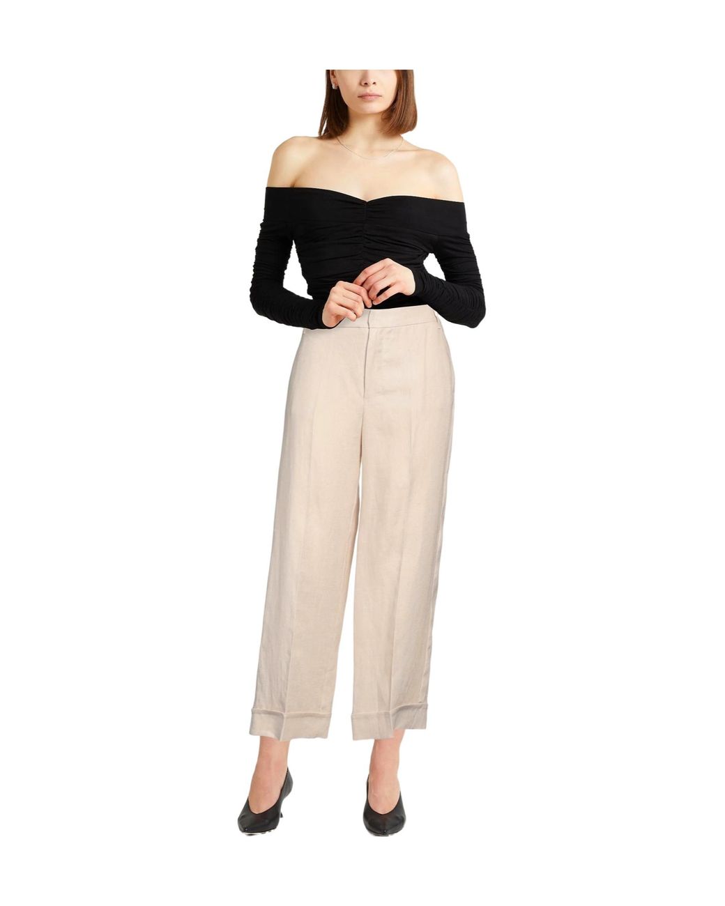 Max Mara Natural Straight-Leg Casual Pants