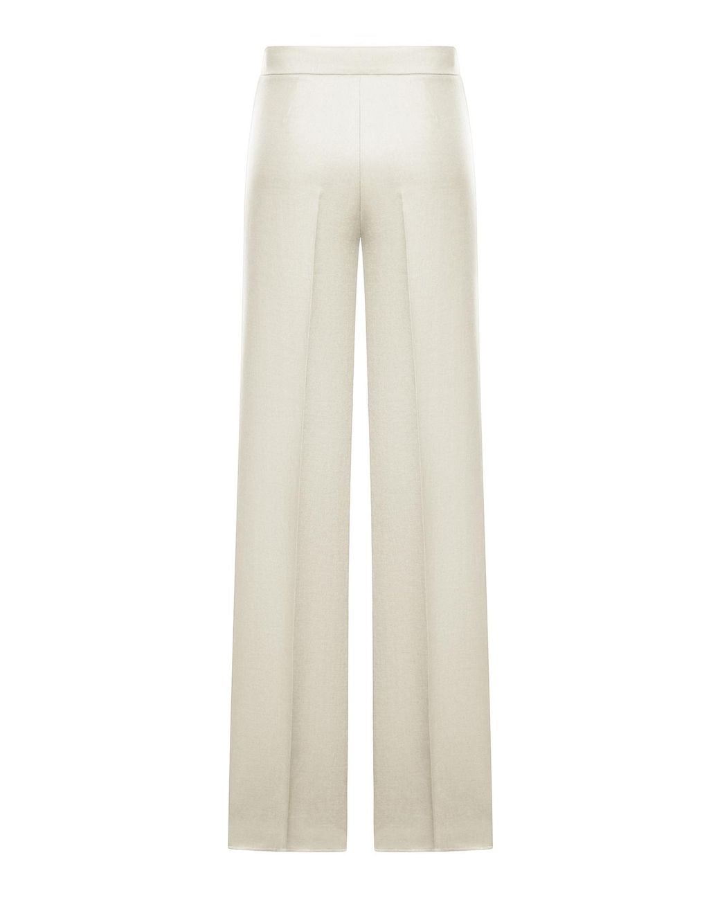 Max Mara White Badesse Tailored Linen Trousers