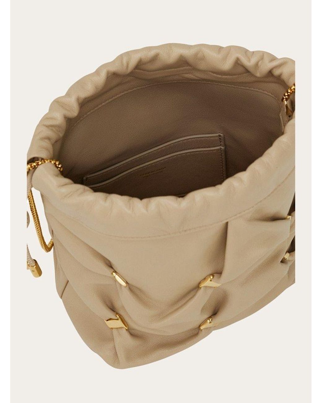 Ferragamo Natural Ferragamo Mini Bucket Bag