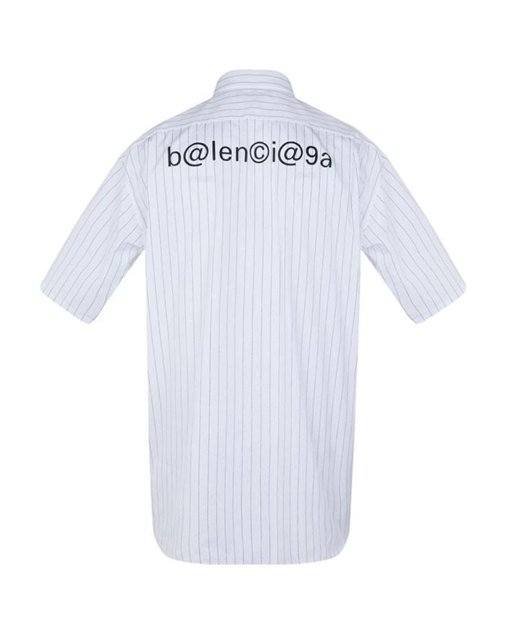 Balenciaga White Striped Shirt for men