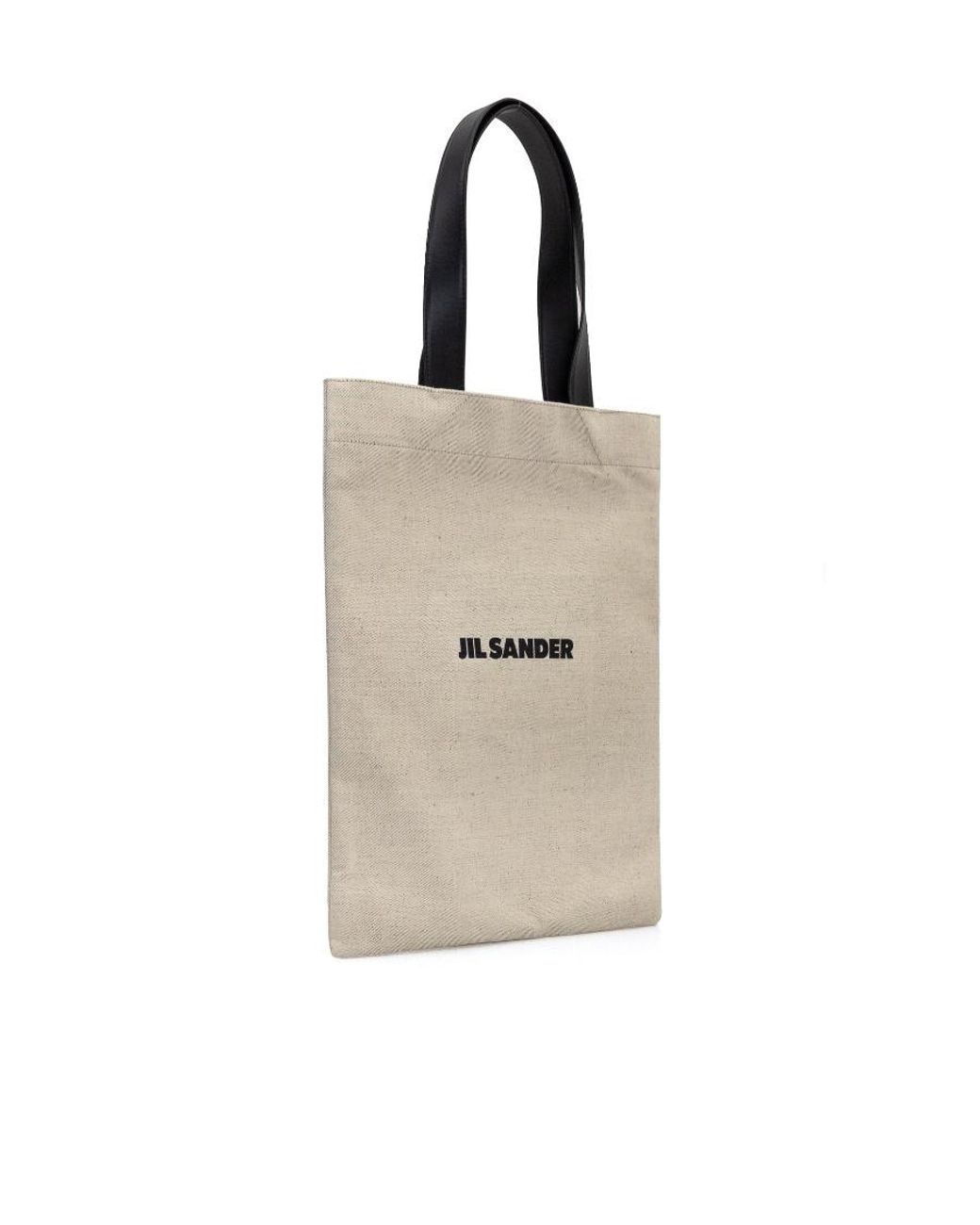 Jil Sander Natural Logo Detailed Rectangular Tote Bag