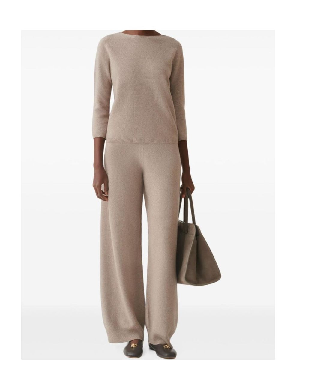 Fabiana Filippi Gray Elasticated Waistband Knitted Trousers