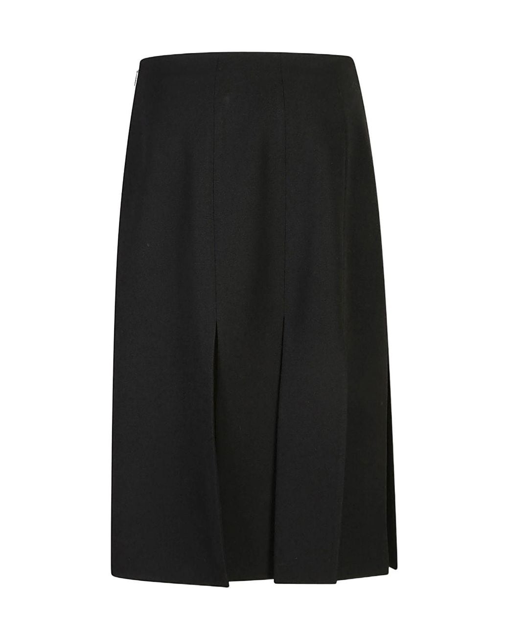 Fendi Black Grain De Poudre Midi Skirt