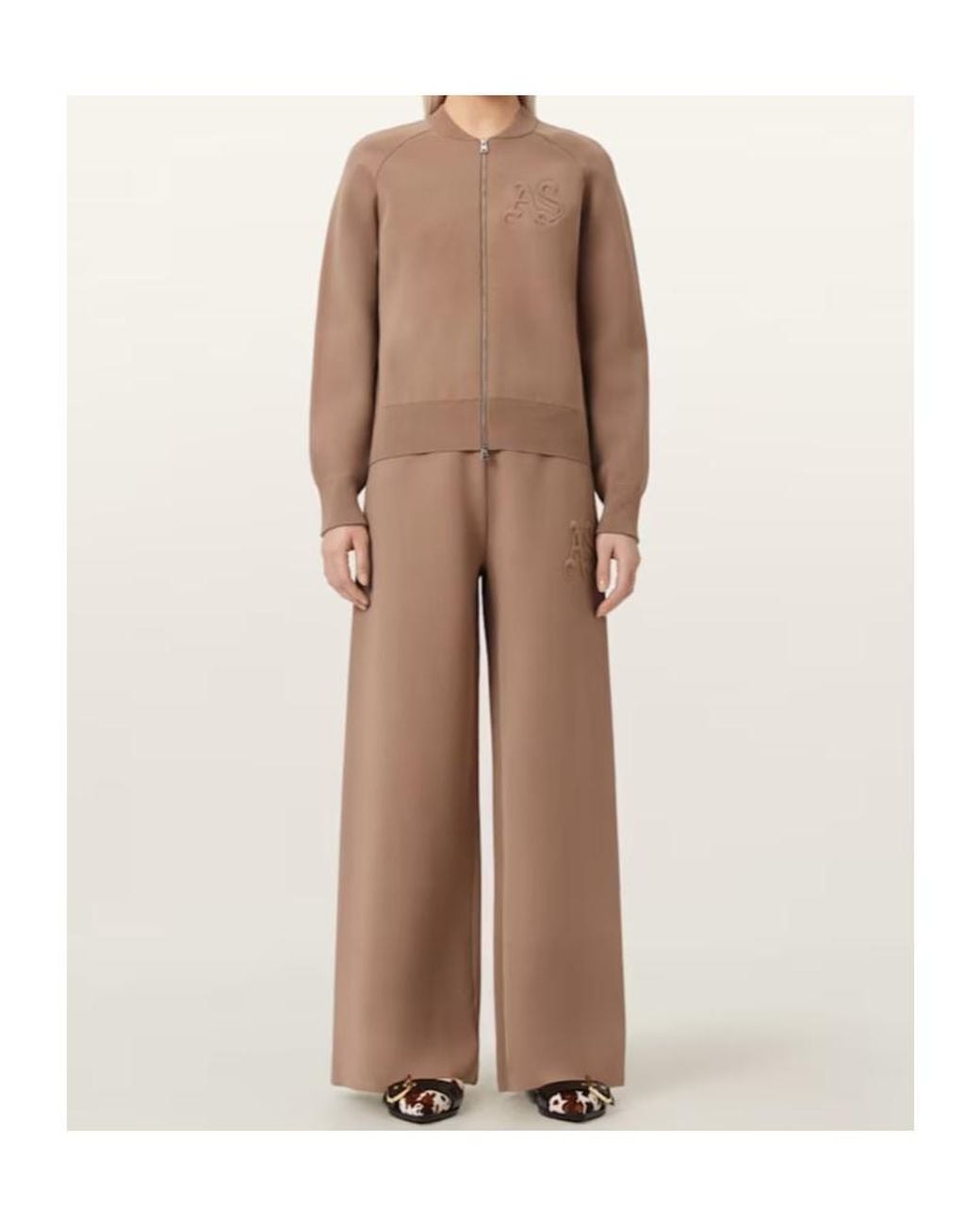 AllSaints Brown Sonny Zip Up Cardigan