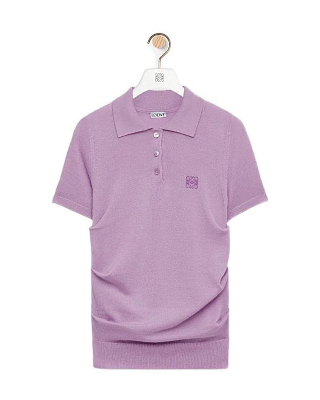 Loewe Purple Logo Embroidered Short-Sleeved Jumper