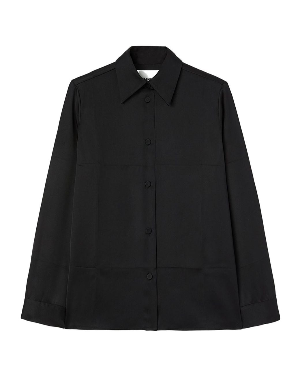 Jil Sander Black Long-Sleeved Twill Shirt