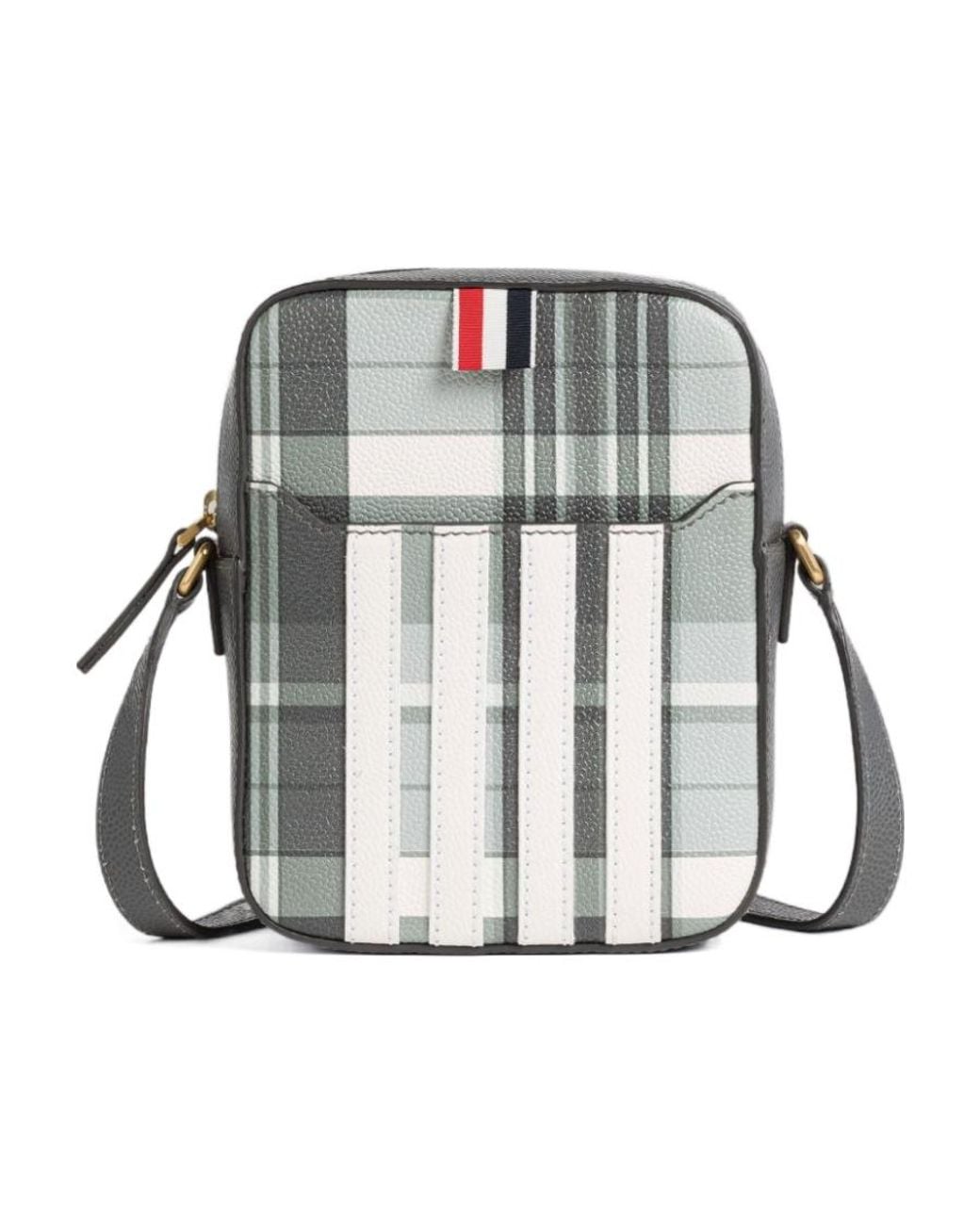 Thom Browne Multicolor Checkered Zipped Messenger Bag for men