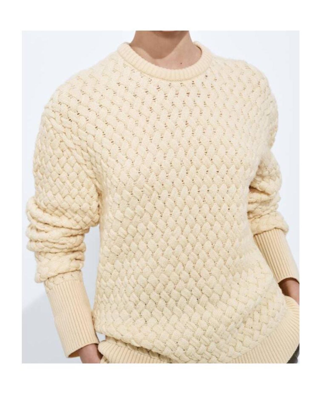 Bottega Veneta White Intrecciato Wool Sweater