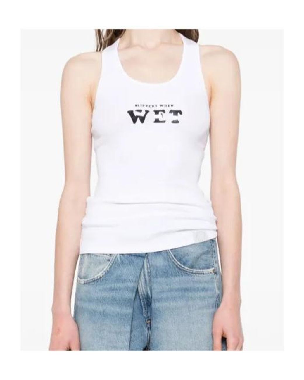 Stella McCartney White Slippery When Wet Tank Top