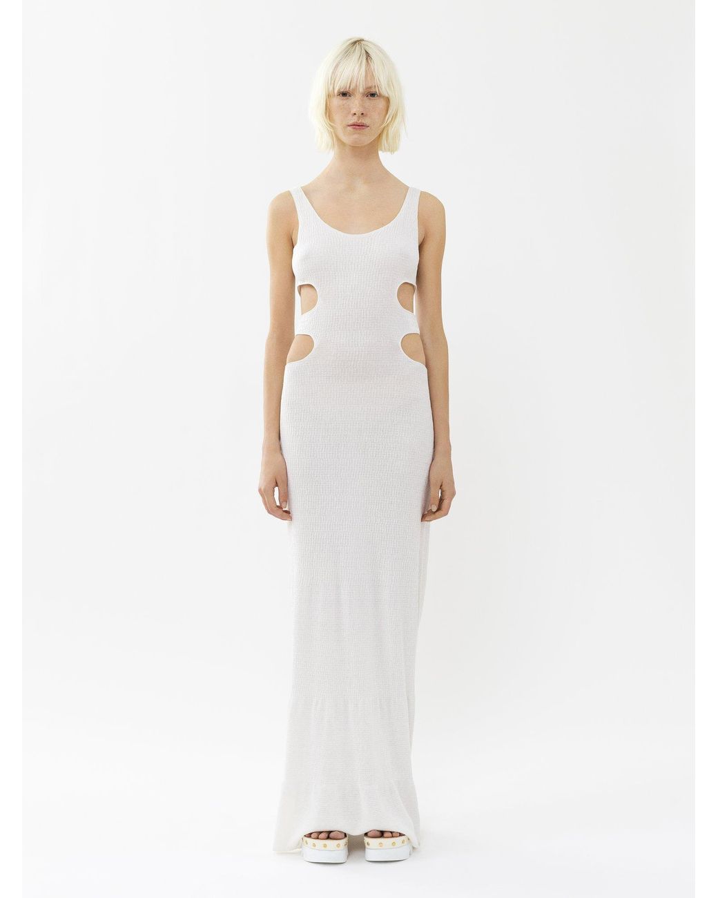 Chloé White Chloé Cut-Out Sleeveless Maxi Dress