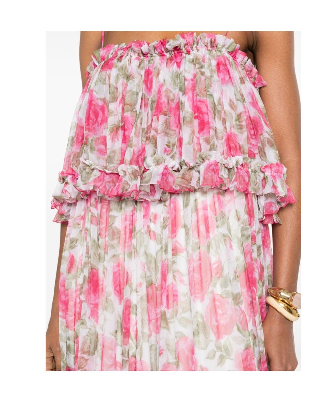 Chloé Pink Thin-Strap Long Dress